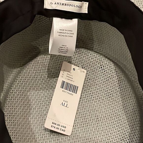 Anthropologie Light Gray Hat with Tan Band - Picture 10 of 12